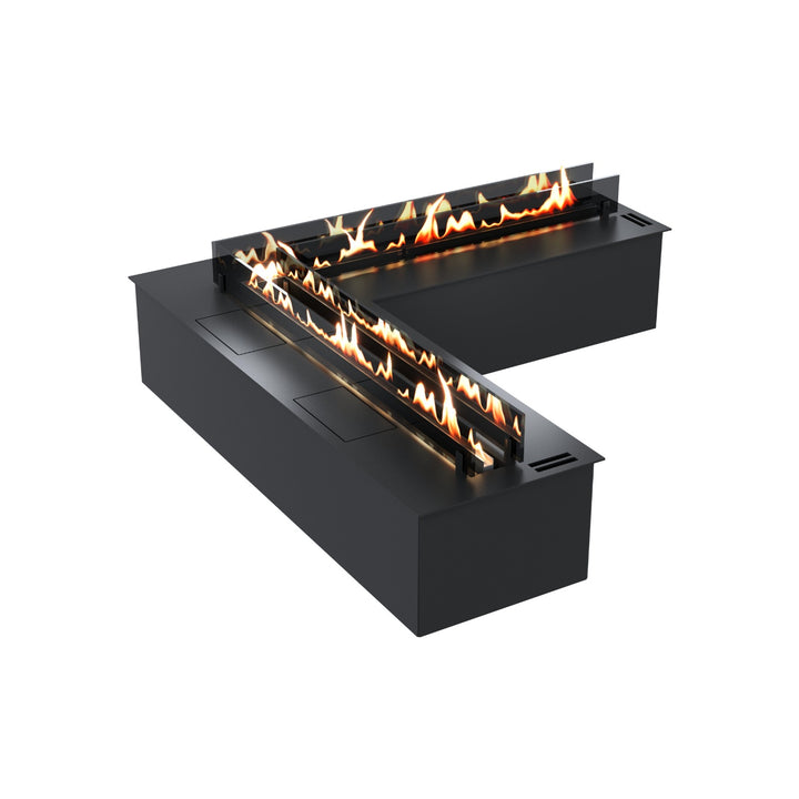 Bioethanol Eck Einbau Brenner SmartFire CORNER mit Fernbedienung mit zweiseitigen Glas von Wild Flame