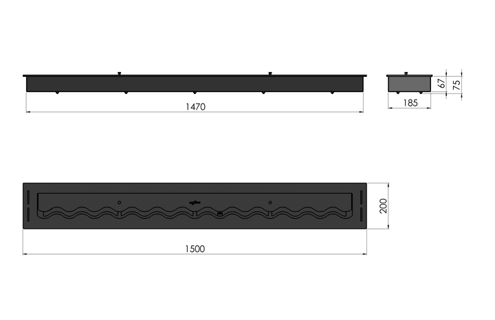 Bioethanol Einbaubrenner - WAVE 150cm