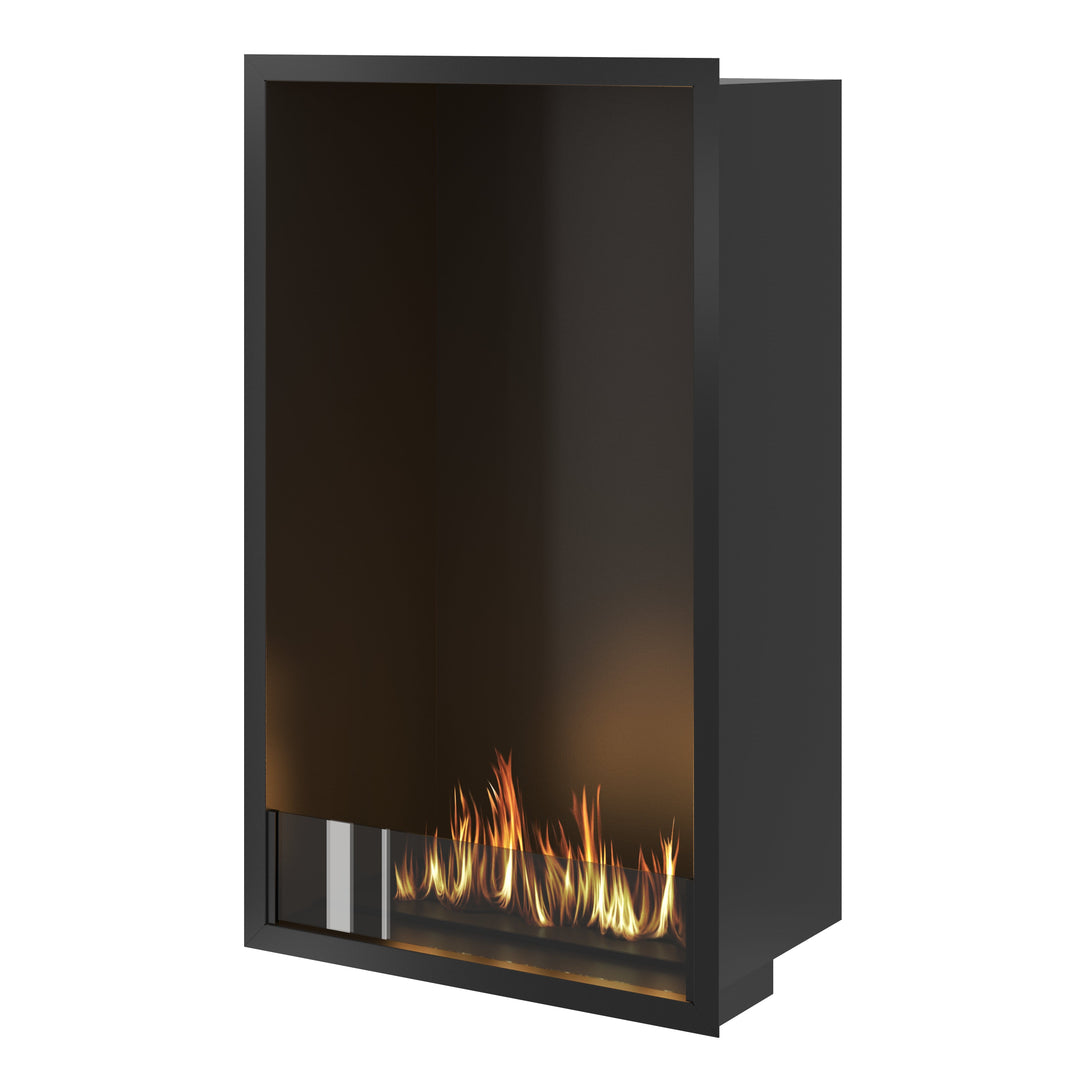 Bioethanol Einbau Kamin Einbaukamin Ofen SELECTED Vertikal 60x100x35cm von Wild Flame mit Glas