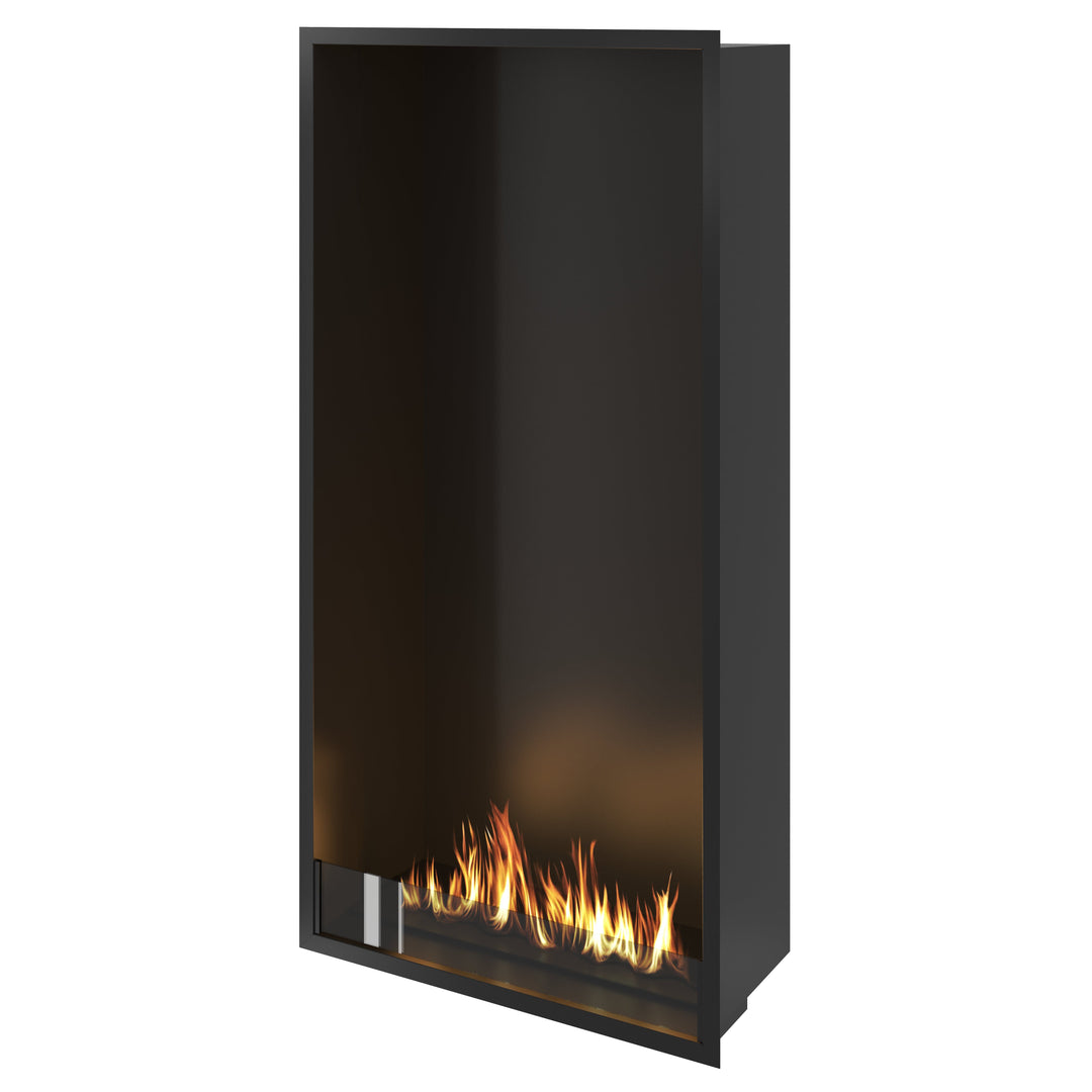 Bioethanol Einbau Kamin Einbaukamin Ofen SELECTED XXL Vertikal 80x160x35cm mit Glas von Wild Flame