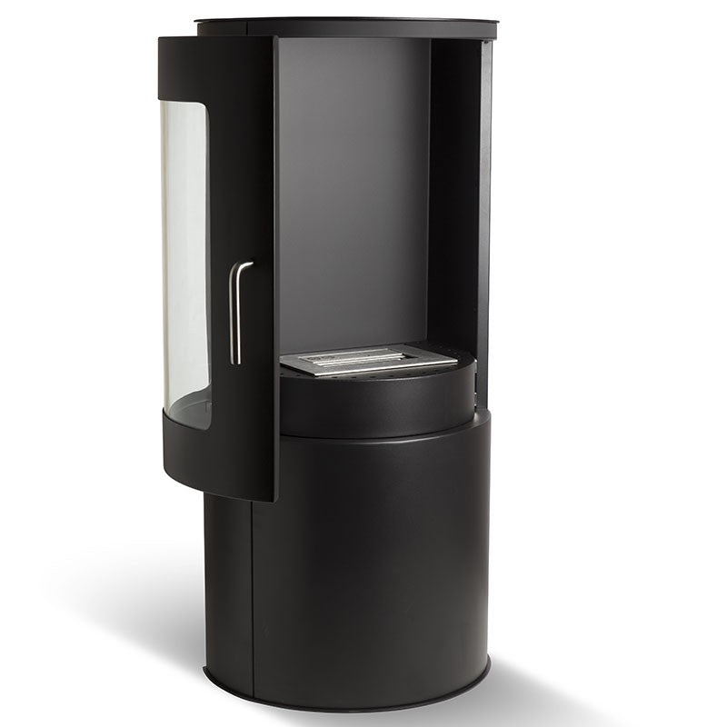 bioethanol-standkamin-bodenkamin-ethanol-bari-schwarz-rund-glastuer-offen