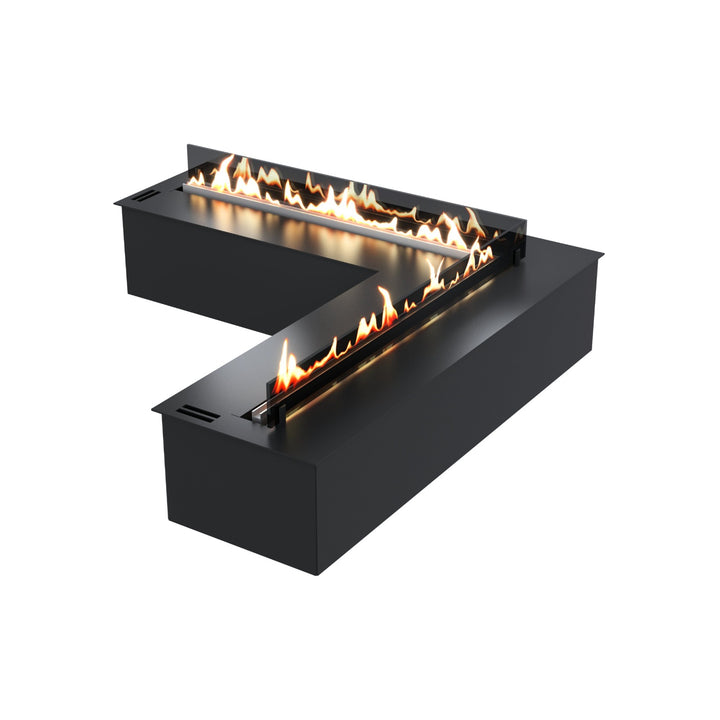 Bioethanol Einbau Brenner Ecke SmartFire CORNER Fernbedienung einseitiges Glas von Wild Flame