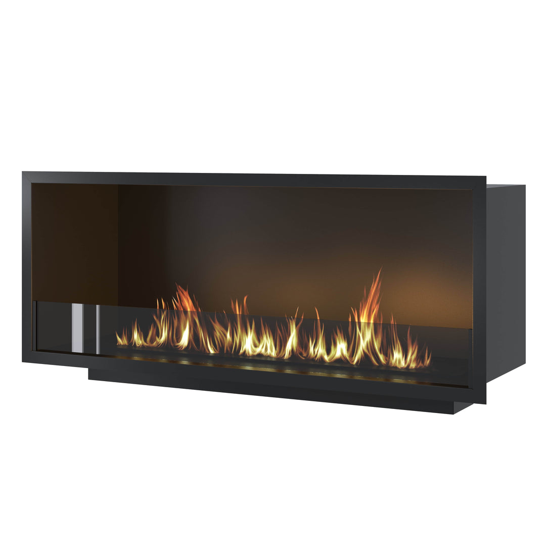 Bioethanol Einbau Kamin Ofen SELECTED 120cm Ethanol Einbaukamin von Wild Flame mit Glas