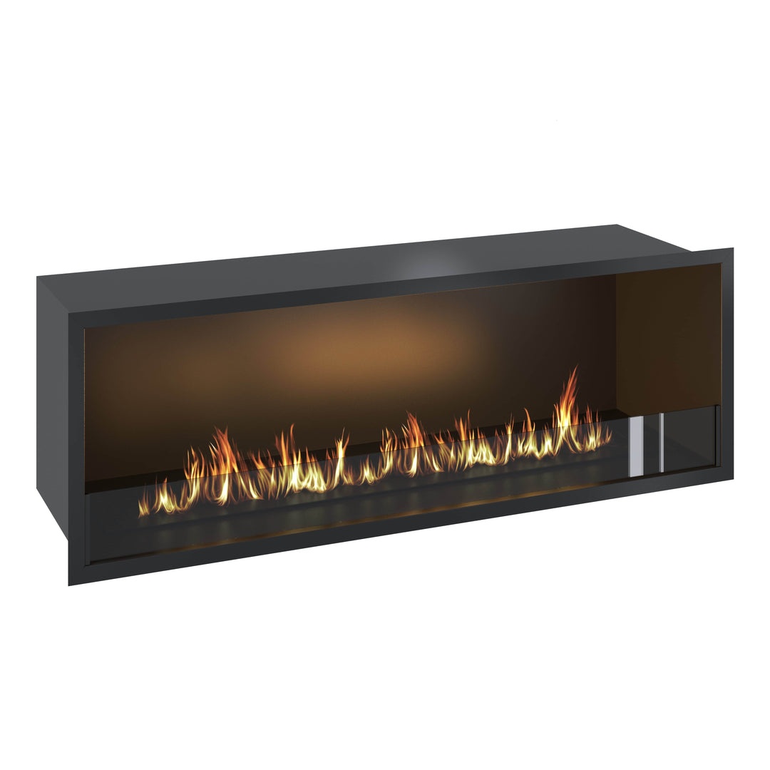 Bioethanol Einbau Kamin Ofen SELECTED 130cm Ethanol Einbaukamin von Wild Flame Seitlich
