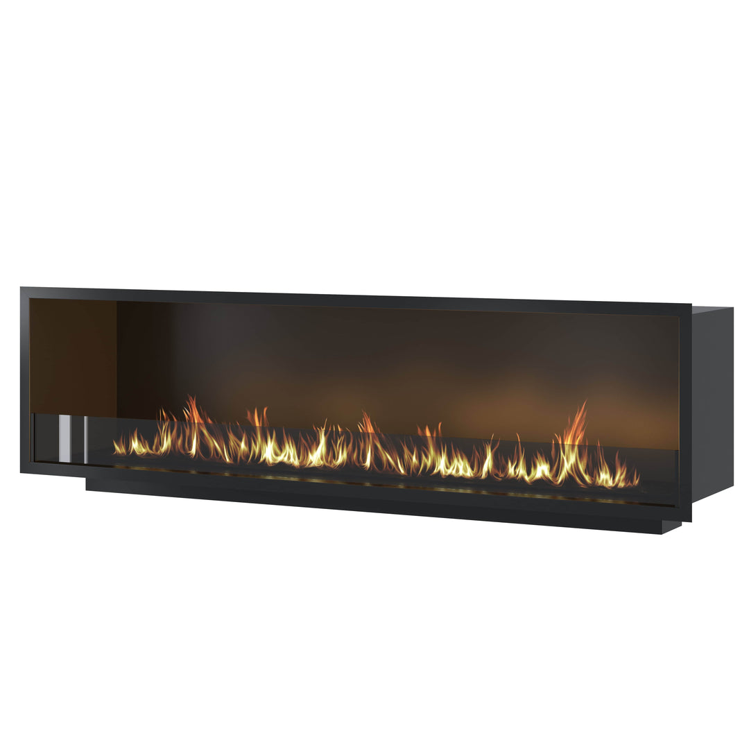 Bioethanol Einbau Kamin Ofen SELECTED 170cm Ethanol Einbaukamin von Wild Flame mit Glas