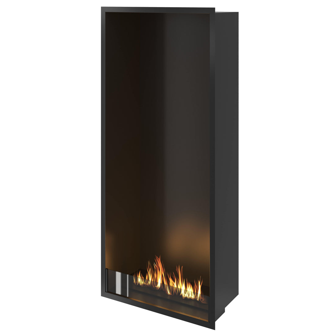 Bioethanol Einbau Kamin Einbaukamin Ofen SELECTED Vertikal 70x160x35cm mit Glas von Wild Flame
