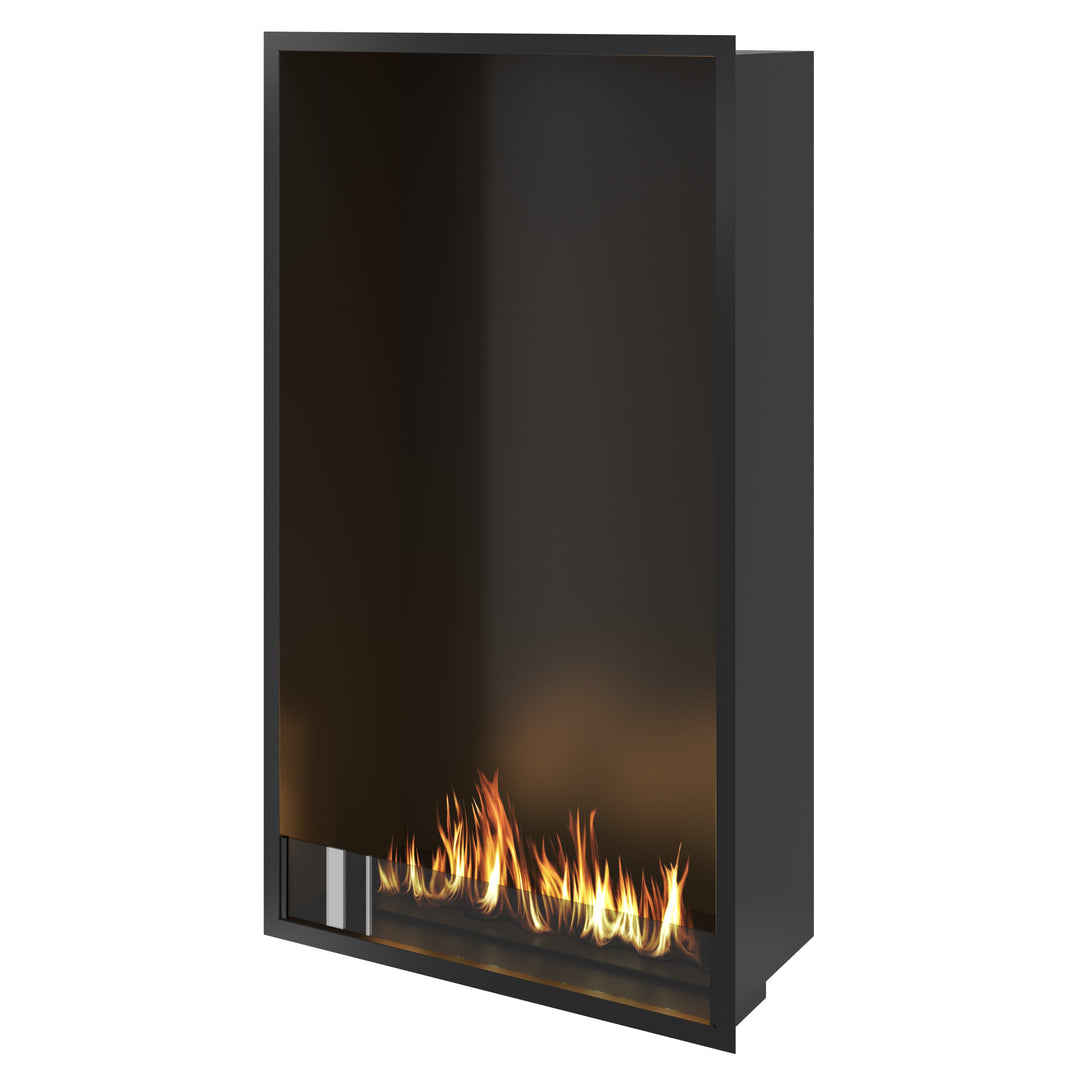Bioethanol Einbau Kamin Einbaukamin Ofen SELECTED XXL Vertikal 80x140x35cm mit Glas von Wild Flame